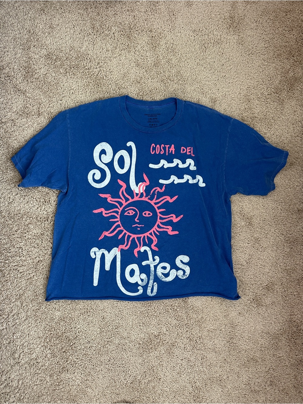 Urban Outfitters Blue Costa Del Sol Mates Graphic T-Shirt L/XL